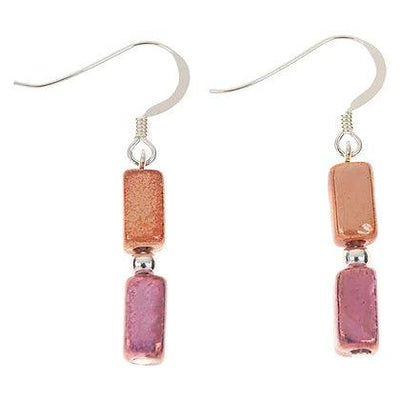 Carrie Elspeth Orange/Purple Drop Earrings - Rococo Jewellery