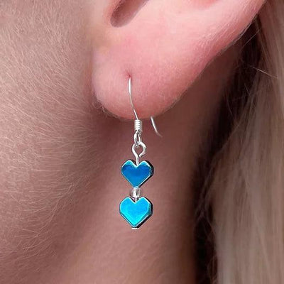 Carrie Elspeth Blue Ombre Haematite Heart Earrings - Rococo Jewellery