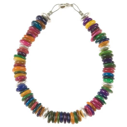 Carrie Elspeth Rainbow Shell Links Bracelet - Rococo Jewellery