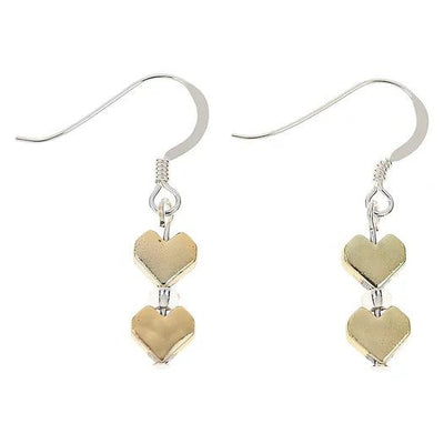 Carrie Elspeth Gold Ombre Haematite Heart Earrings - Rococo Jewellery