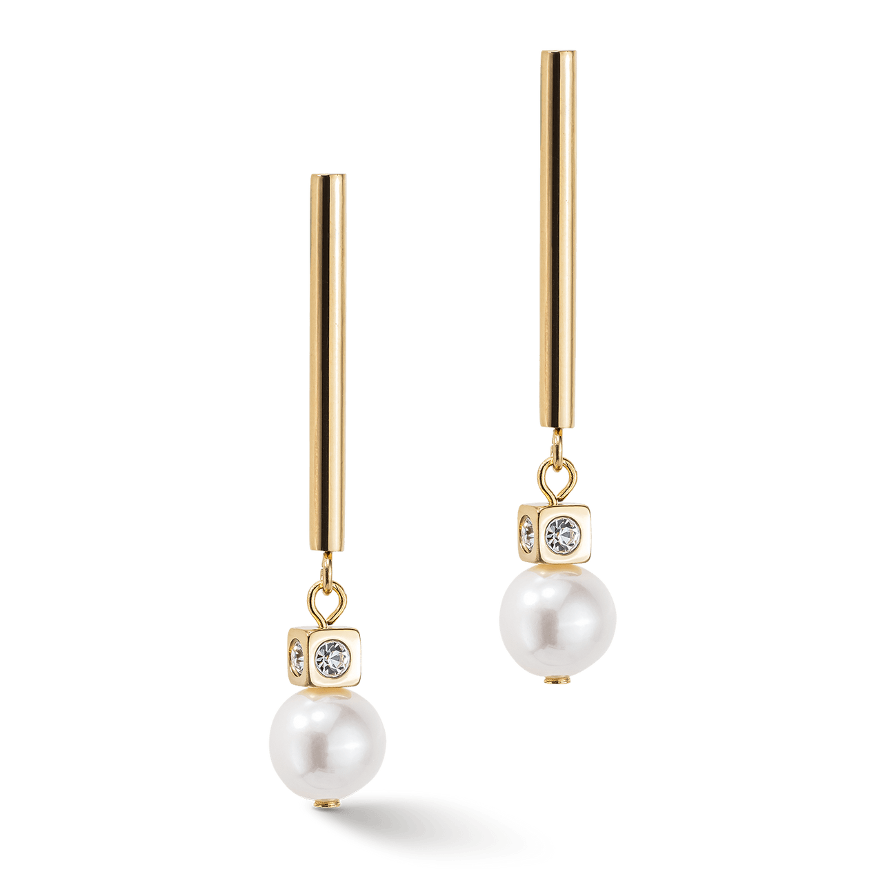 Coeur De Lion Freshwater Pearls & Gold Plated Drop Earrings - Rococo Jewellery