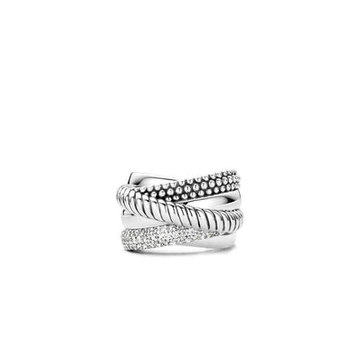 Ti Sento Sterling Silver 6 Layers Band Ring - Rococo Jewellery