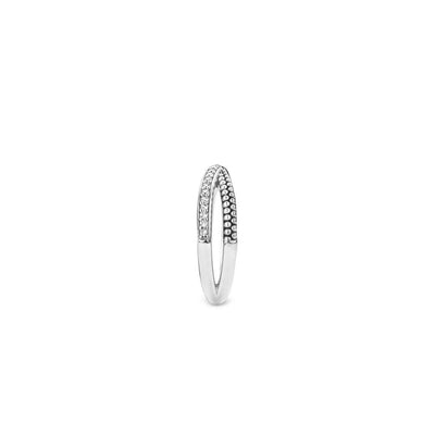 Ti Sento Sterling Silver 2 Bands Crossover Ring - Rococo Jewellery