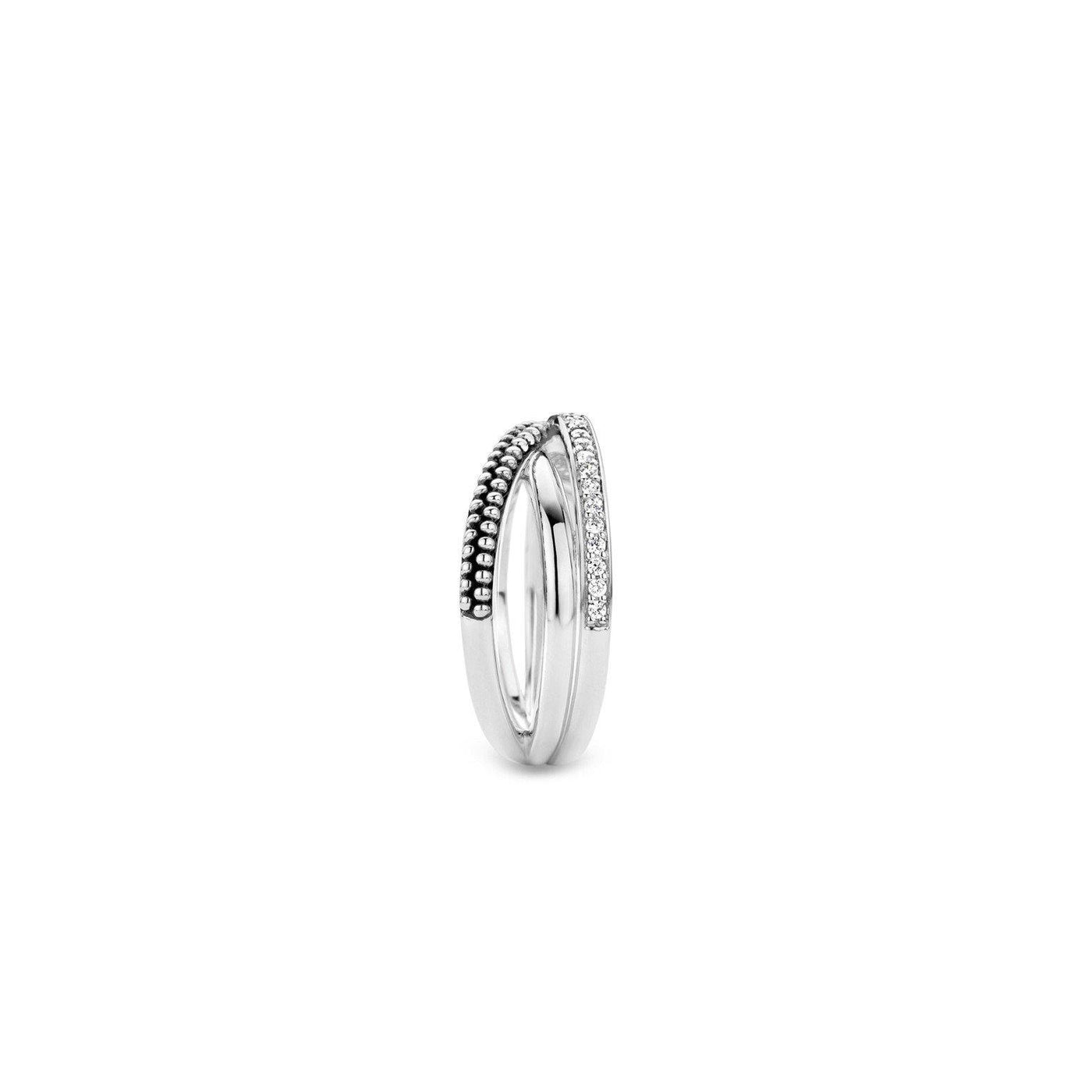 Ti Sento Sterling Silver 3 Bands Crossover Ring - Rococo Jewellery