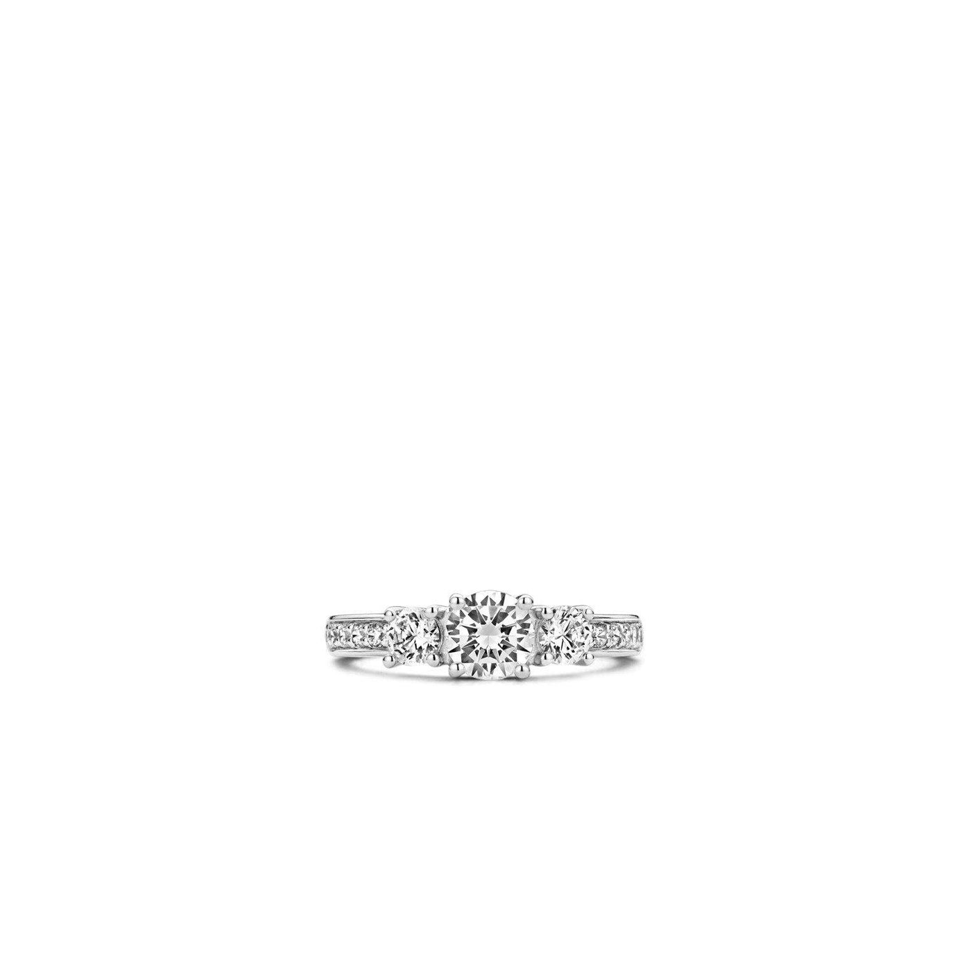 Ti Sento Sterling Silver Cubic Zirconia Ring - Rococo Jewellery