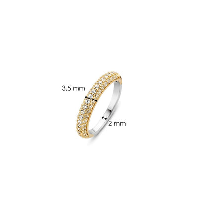 Ti Sento 18ct Yellow Gold Vermeil Cubic Zirconia Stacking Ring - Rococo Jewellery
