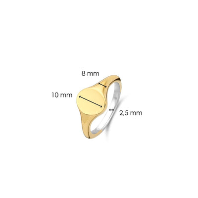 Ti Sento 18ct Gold Vermeil Sterling Silver Signet Ring - Rococo Jewellery