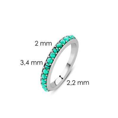 Ti Sento Sterling Silver Turquoise Band Ring - Rococo Jewellery