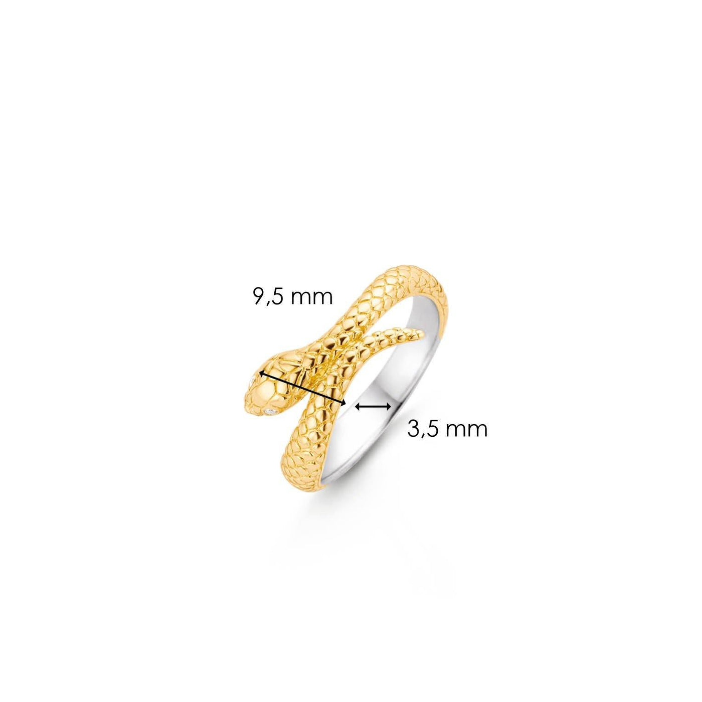 Ti Sento 18ct Yellow Gold Vermeil Snake Ring - Rococo Jewellery