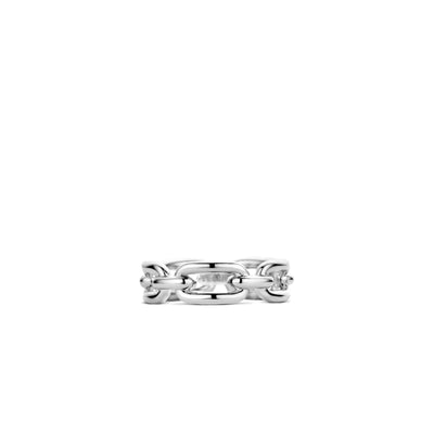 Ti Sento Sterling Silver Geometric Chain Ring - Rococo Jewellery