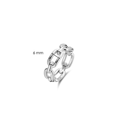 Ti Sento Sterling Silver Geometric Chain Ring - Rococo Jewellery
