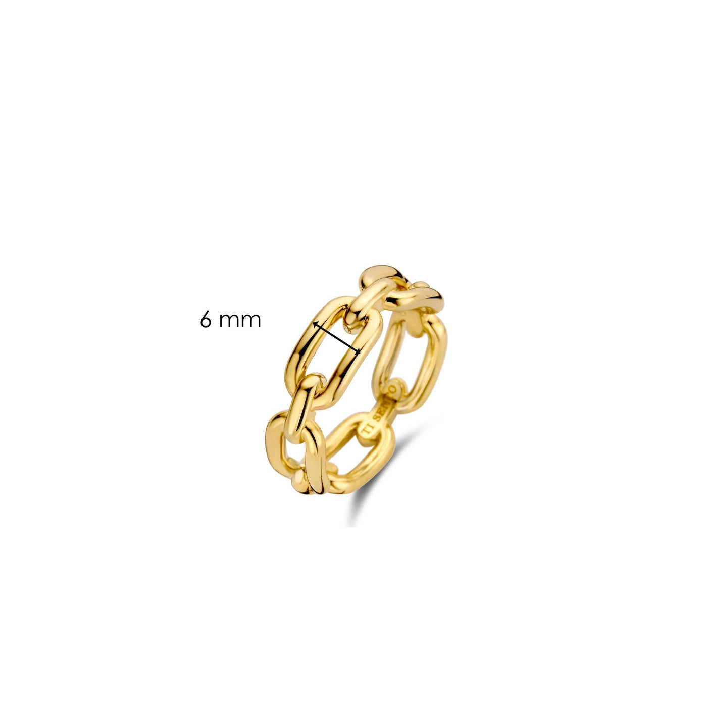 Ti Sento 18ct Gold Vermeil Geometric Chain Ring - Rococo Jewellery