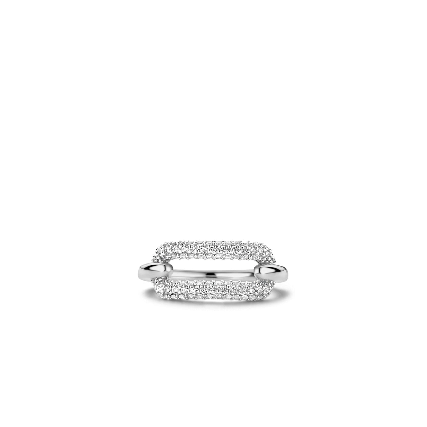 Ti Sento Cubic Zirconia Open Link Sterling Silver Ring - Rococo Jewellery