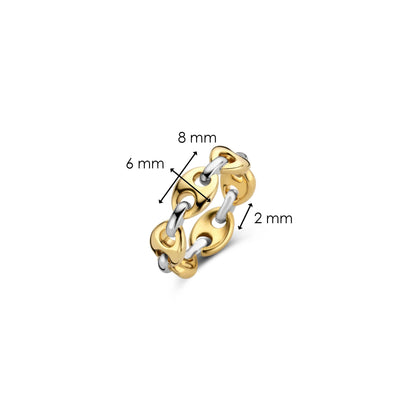 Ti Sento 18ct Gold Vermeil Anchor Ring - Rococo Jewellery