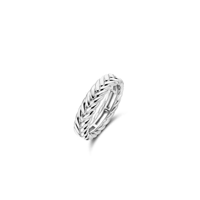 Ti Sento Sterling Silver Herringbone Ring - Rococo Jewellery