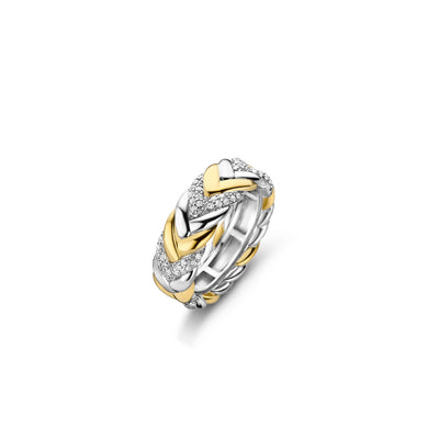 Ti Sento Gold and Silver Cubic Zirconia Ring - Rococo Jewellery