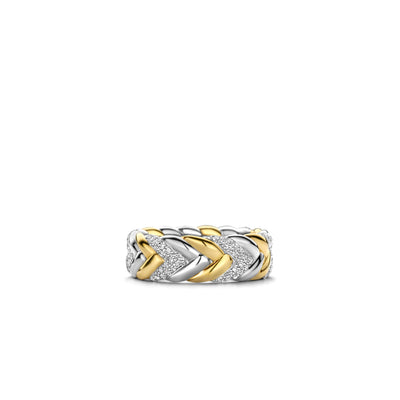 Ti Sento Gold and Silver Cubic Zirconia Ring - Rococo Jewellery