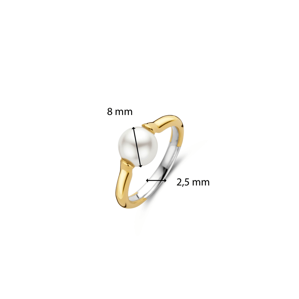 Ti Sento 18ct Gold Vermeil Single Pearl Ring - Rococo Jewellery