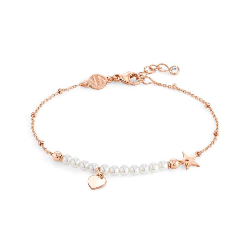 Nomination Melodie Pearl Bracelet with Heart Charm - Rose Gold - Rococo Jewellery