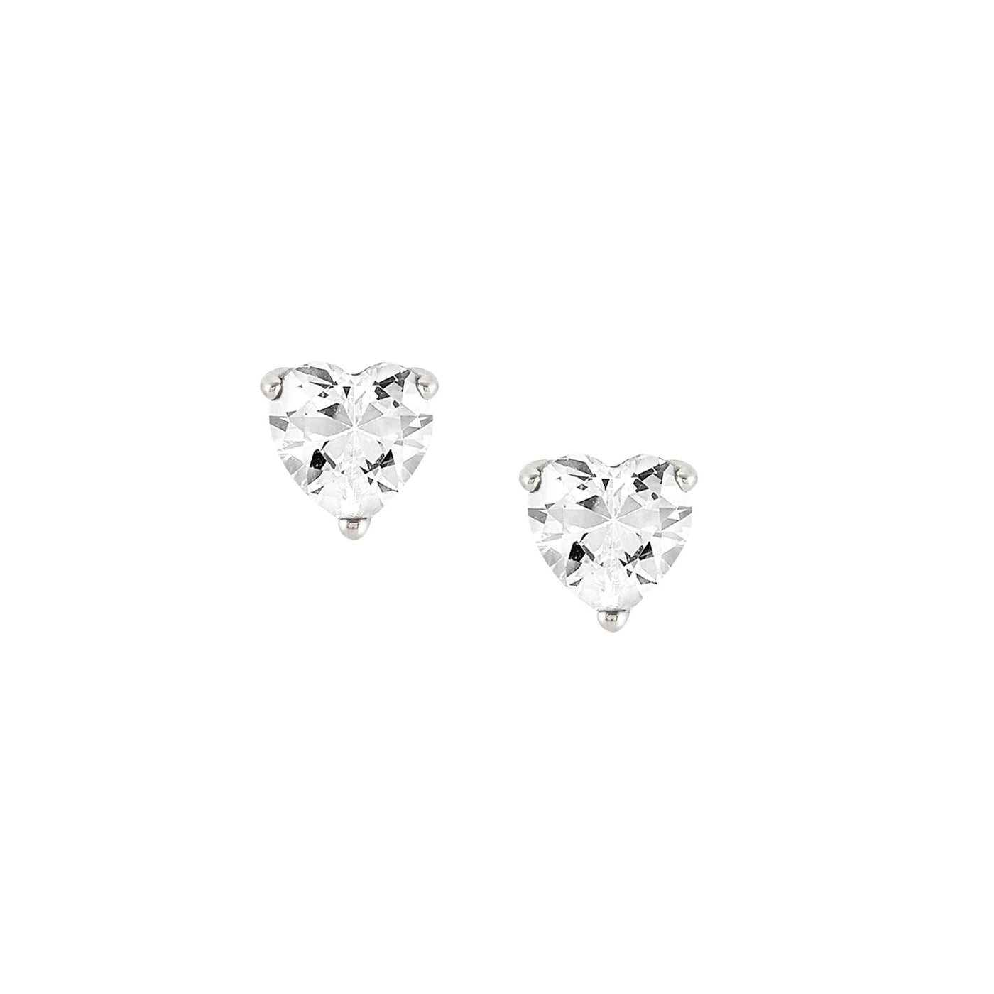 Nomination Sweetrock Sterling Silver White Heart Earrings - Rococo Jewellery