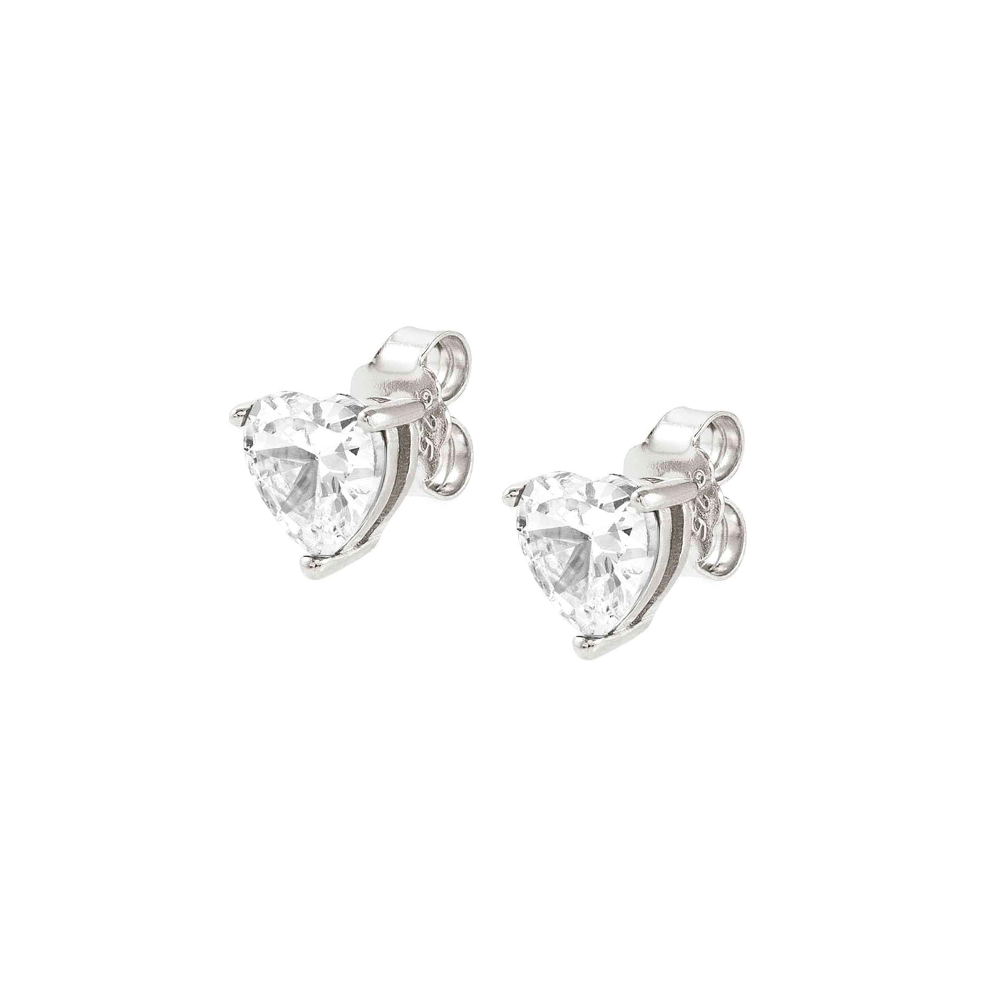 Nomination Sweetrock Sterling Silver White Heart Earrings - Rococo Jewellery
