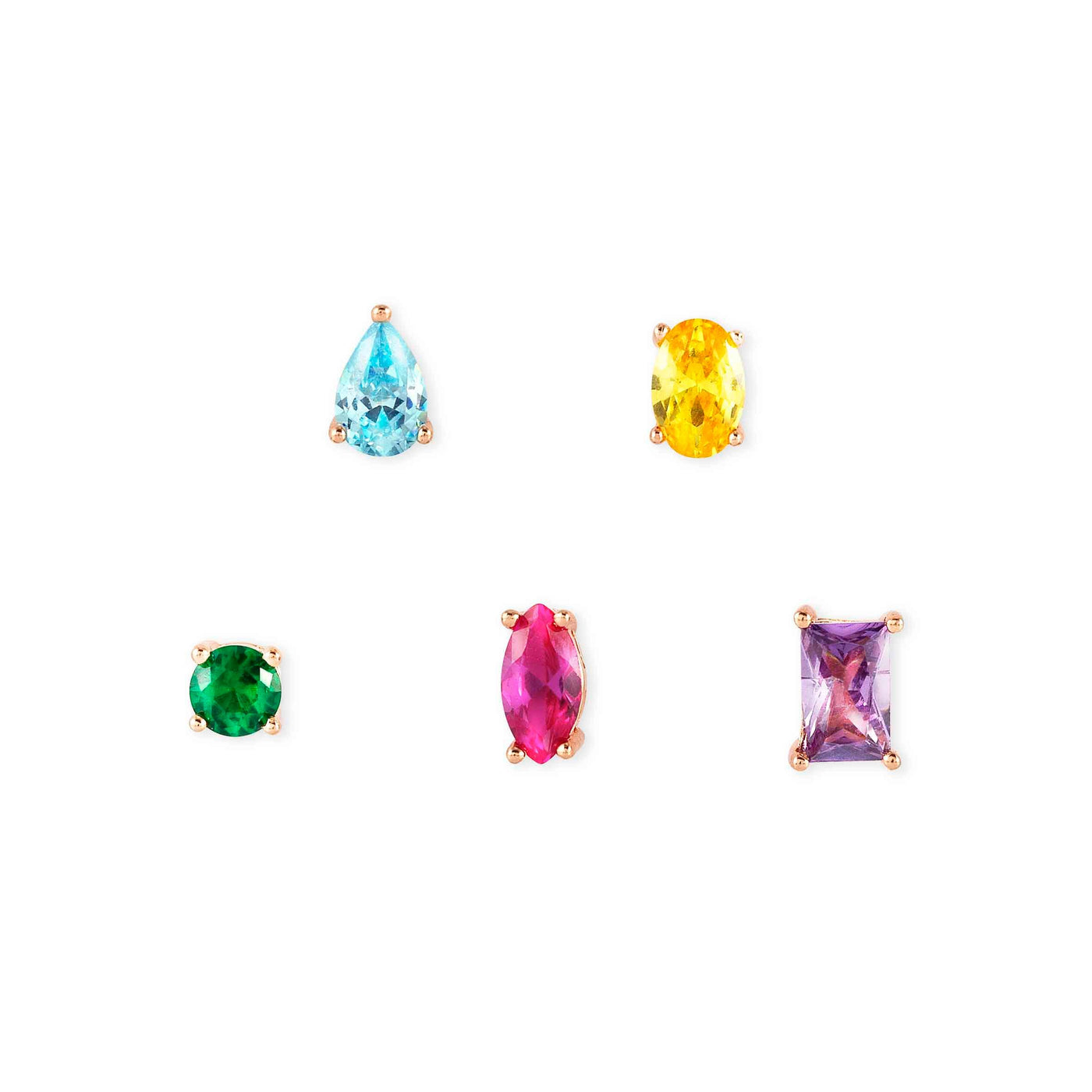 Nomination Colour Wave Stud Earrings - Set of 5 Singles - Rococo Jewellery