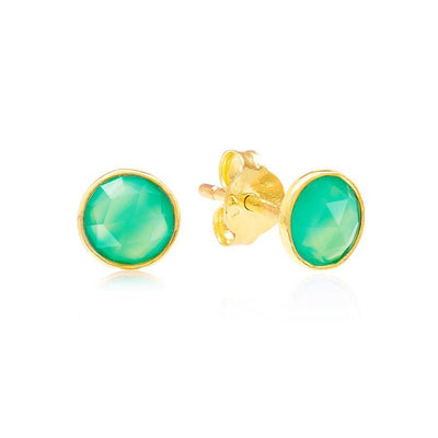 Luceir Stellar Emerald Quartz Birthstone Studs - May - Rococo Jewellery
