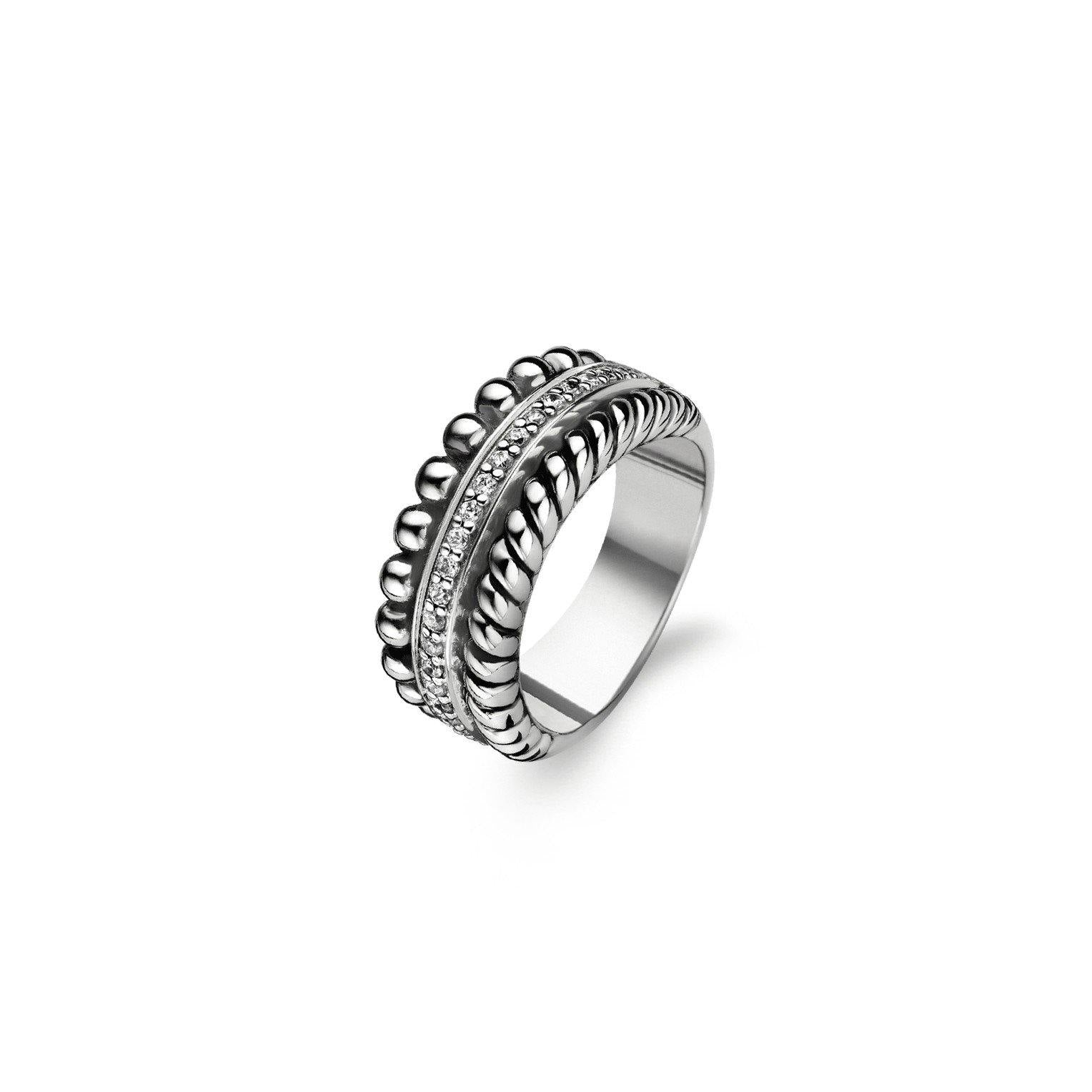 Ti Sento Sterling Silver Cubic Zirconia Band Ring – Rococo Jewellery