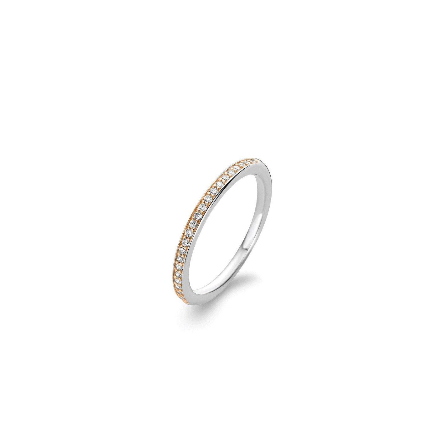 Ti Sento Pavé Cubic Zirconia Ring - 18ct Rose/Yellow Gold Vermeil - Rococo Jewellery