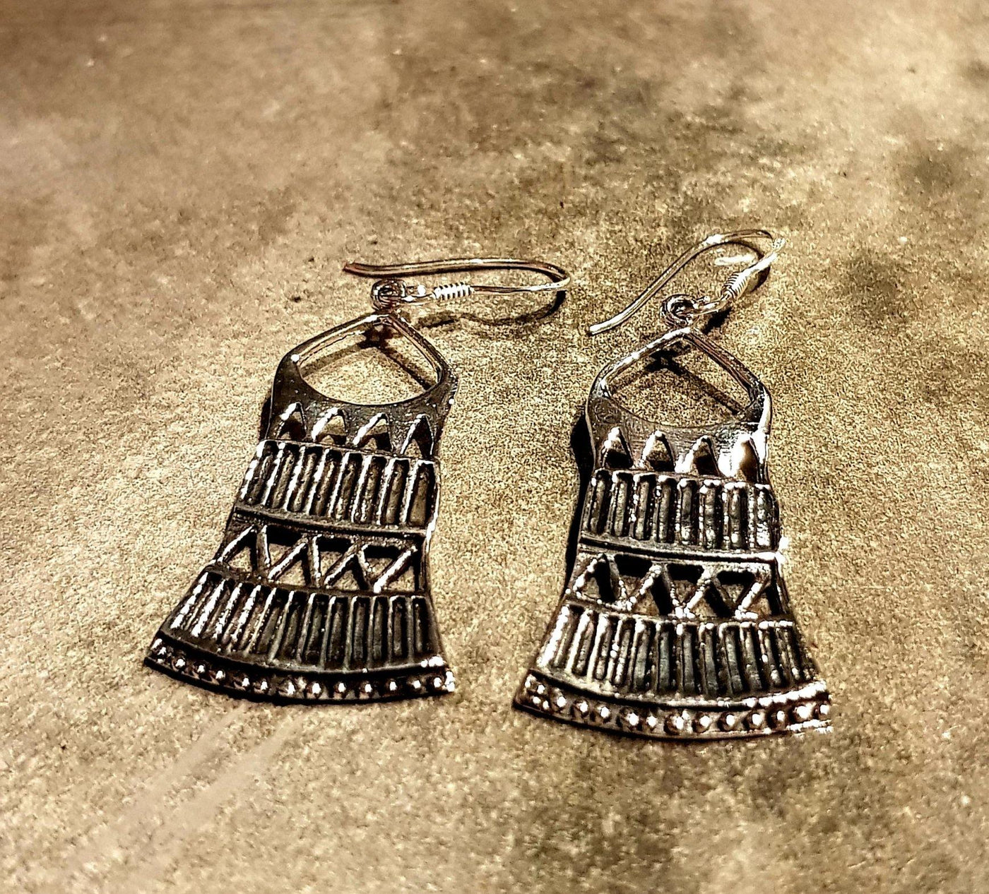 Sterling Silver Ethnic Drop Earrings - Rococo Jewellery