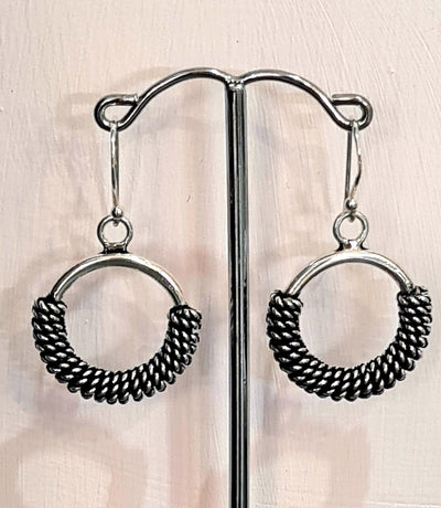 Darkened Rope Drop Earrings - Rococo Jewellery