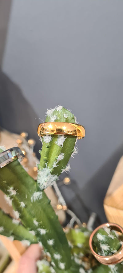 Unique & Co 6mm Tungsten & Gold IP Ring - Rococo Jewellery