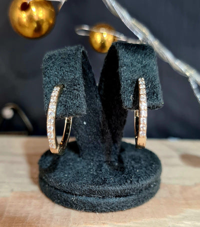 Maple Leaf Diamond 9ct Yellow Gold Hoop Earrings - Rococo Jewellery