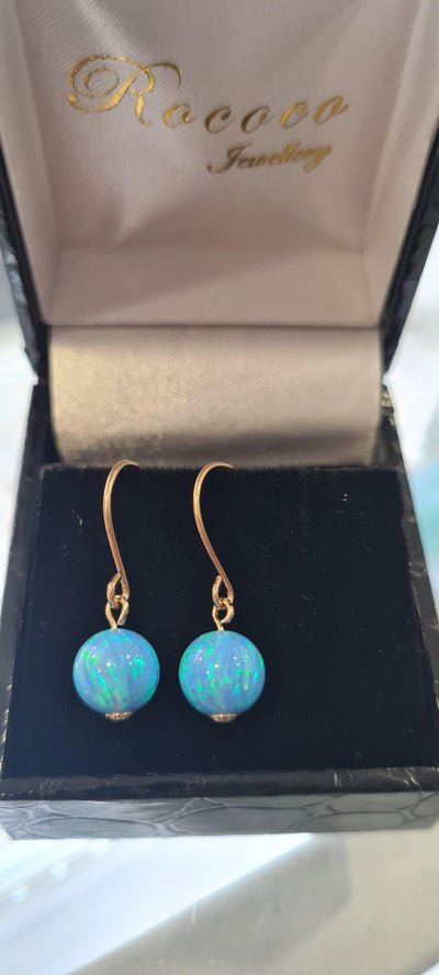 Gold Opal Drop Earrings - Rococo Jewellery