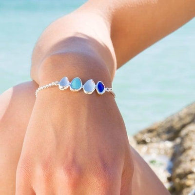 Sea Gems Turquoise and Lapis Pebble Bay Bracelet - Rococo Jewellery
