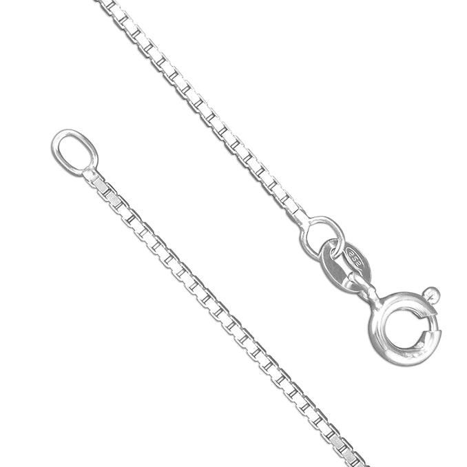 46cm/18" Medium Box Chain - Sterling Silver - Rococo Jewellery
