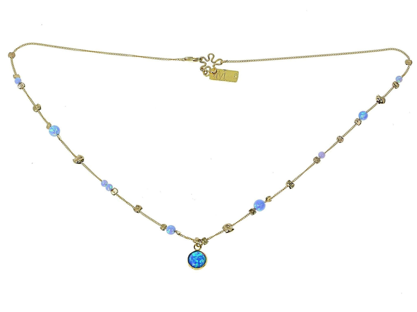 14k Rolled Gold and Opal Stones Necklace - Rococo Jewellery