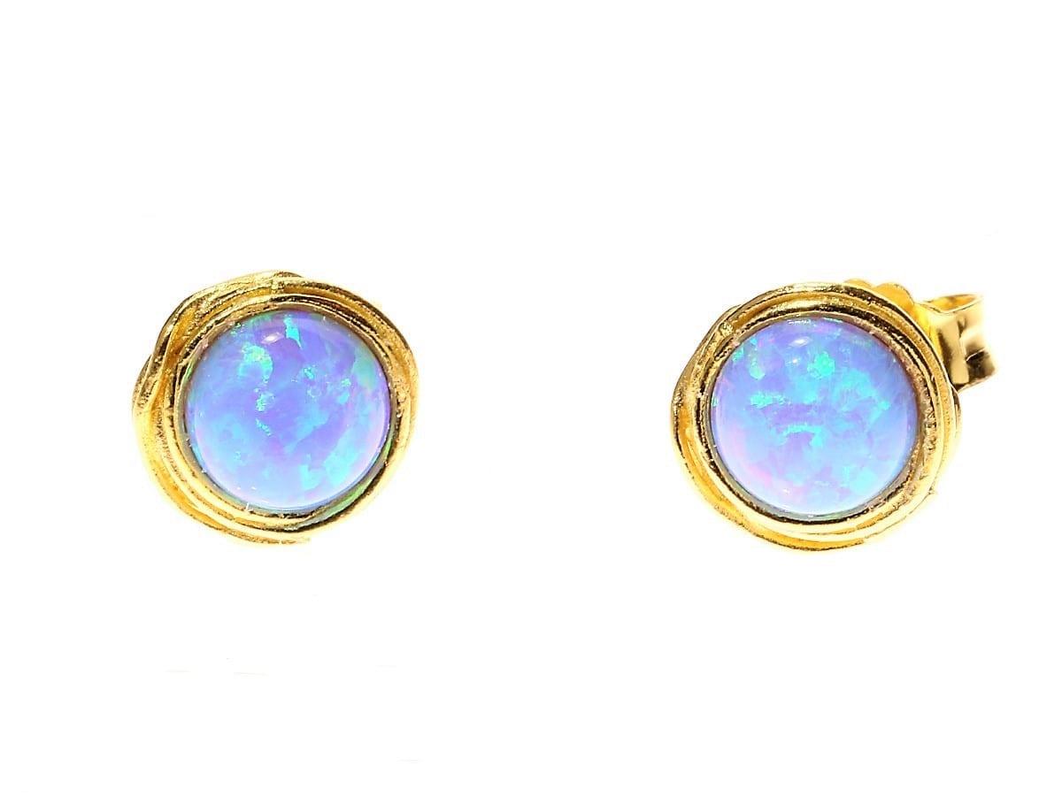 Yaron Morhaim Round Opal Stud Earrings - Rococo Jewellery