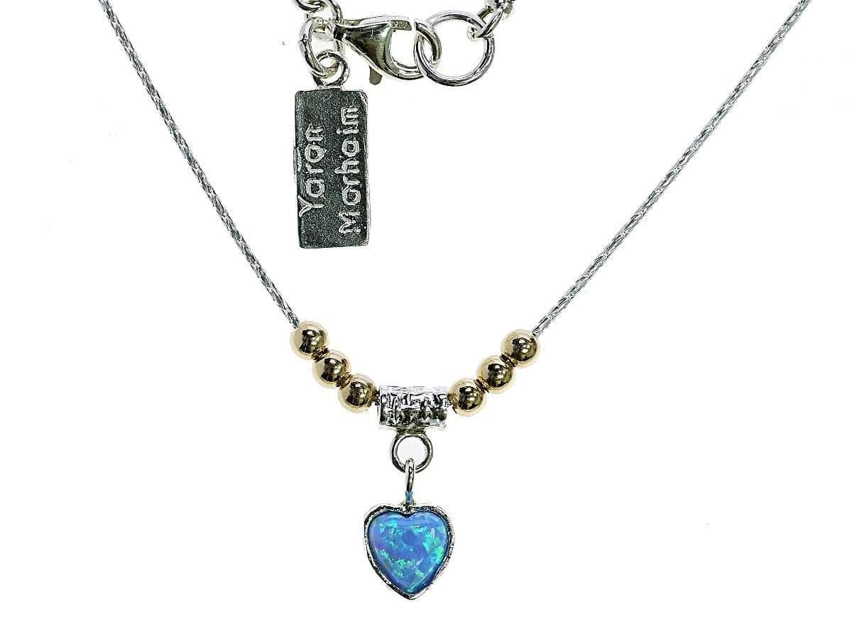 Gold and Opal Heart Necklace - Rococo Jewellery