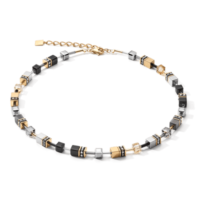 Coeur De Lion GeoCUBE® Grey Gold Necklace - Rococo Jewellery