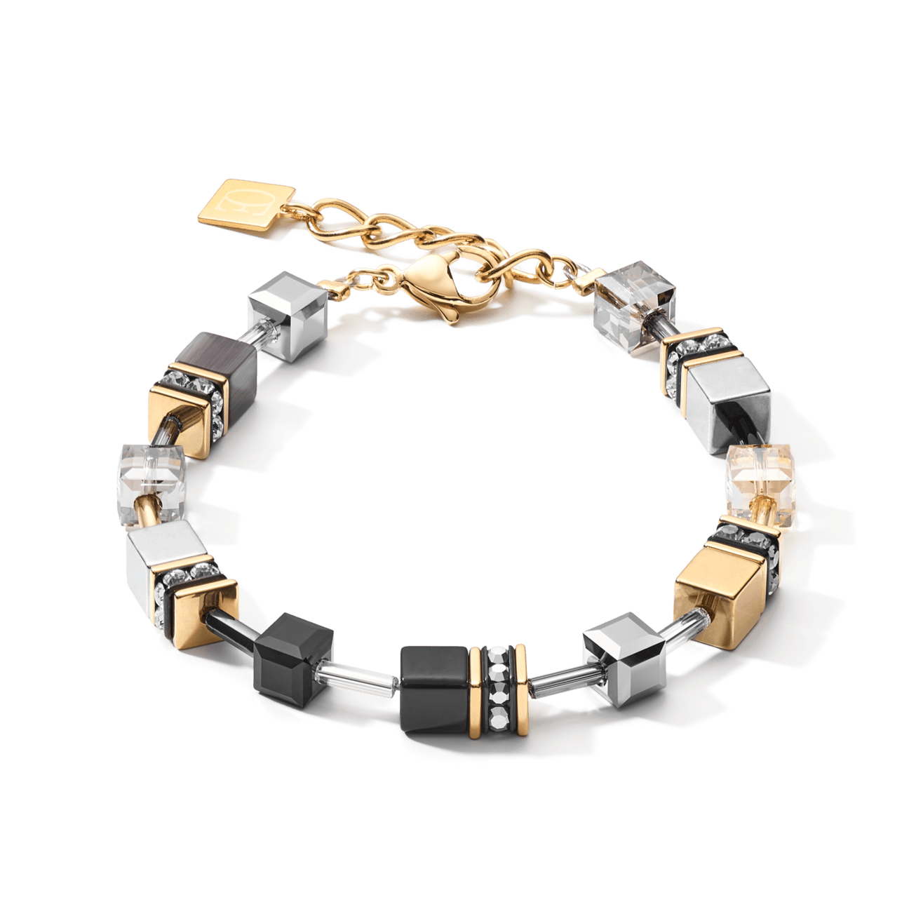 Coeur De Lion GeoCUBE® Grey-Gold Bracelet - Rococo Jewellery