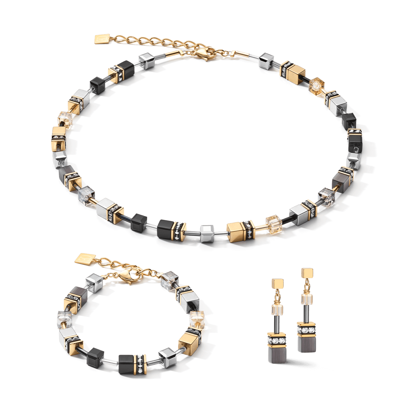 Coeur De Lion GeoCUBE® Grey-Gold Bracelet - Rococo Jewellery