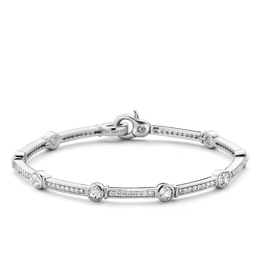 Ti Sento Sterling Silver Cubic Zirconia Bracelet - Rococo Jewellery