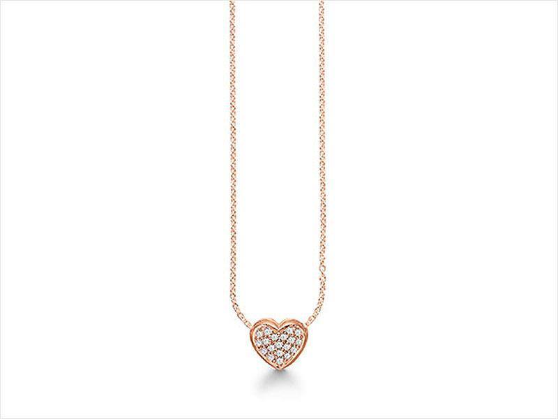 Story Necklace - Pave CZ Heart - Rococo Jewellery