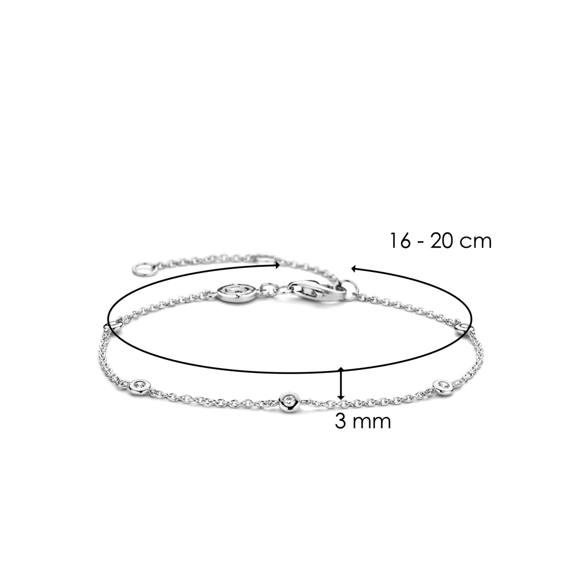 Ti Sento Shimmering Zirconia Chain Bracelet - Rococo Jewellery