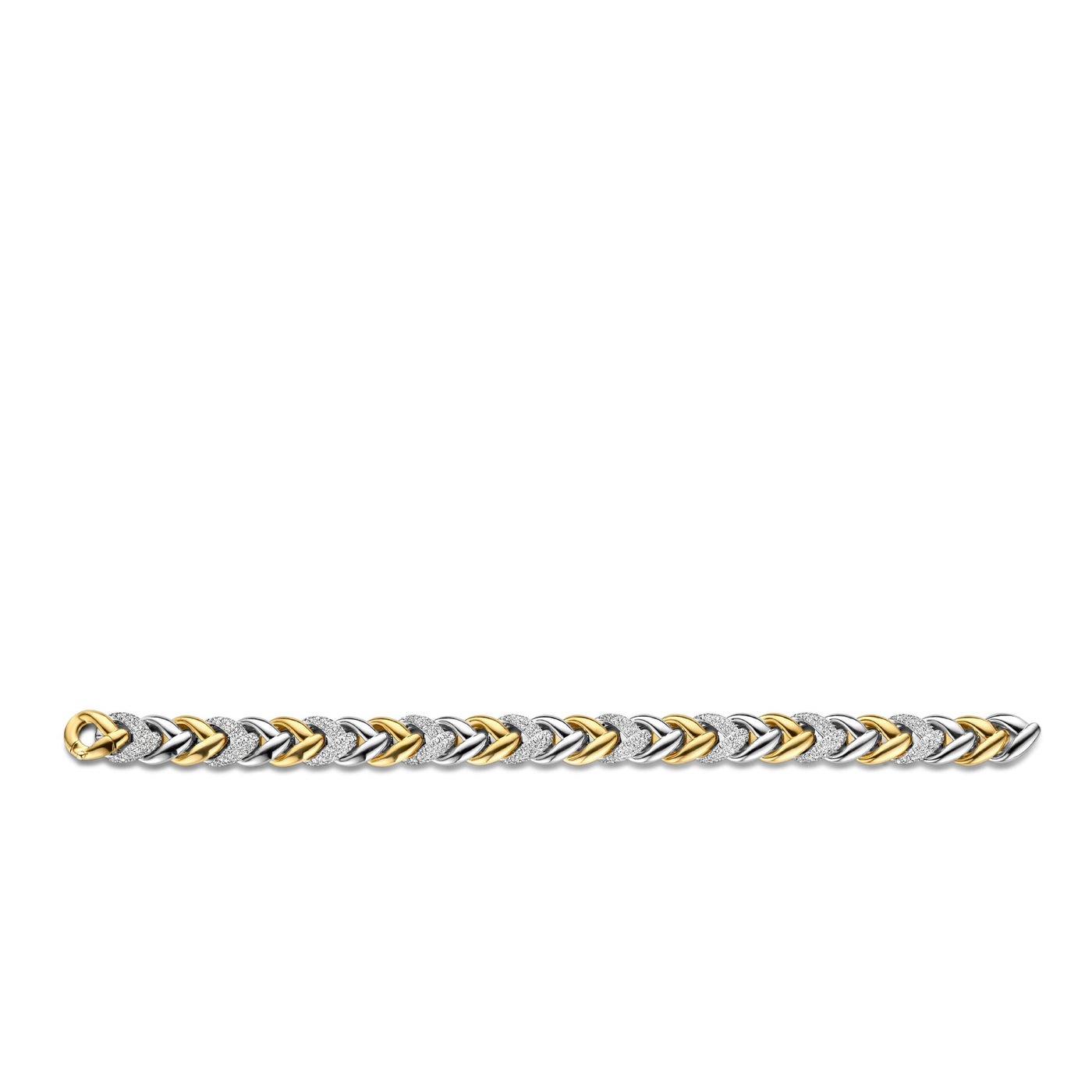 Ti Sento Gold and Silver Cubic Zirconia Braided Bracelet - Rococo Jewellery