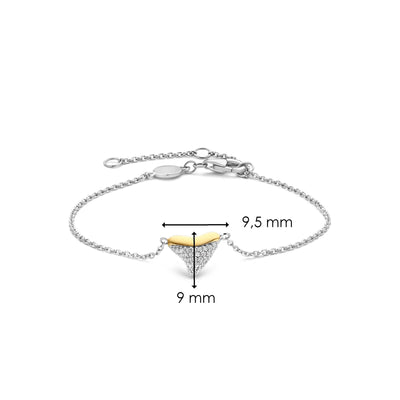 Ti Sento Gold Vermeil Cubic Zirconia Shark Tooth Bracelet - Rococo Jewellery