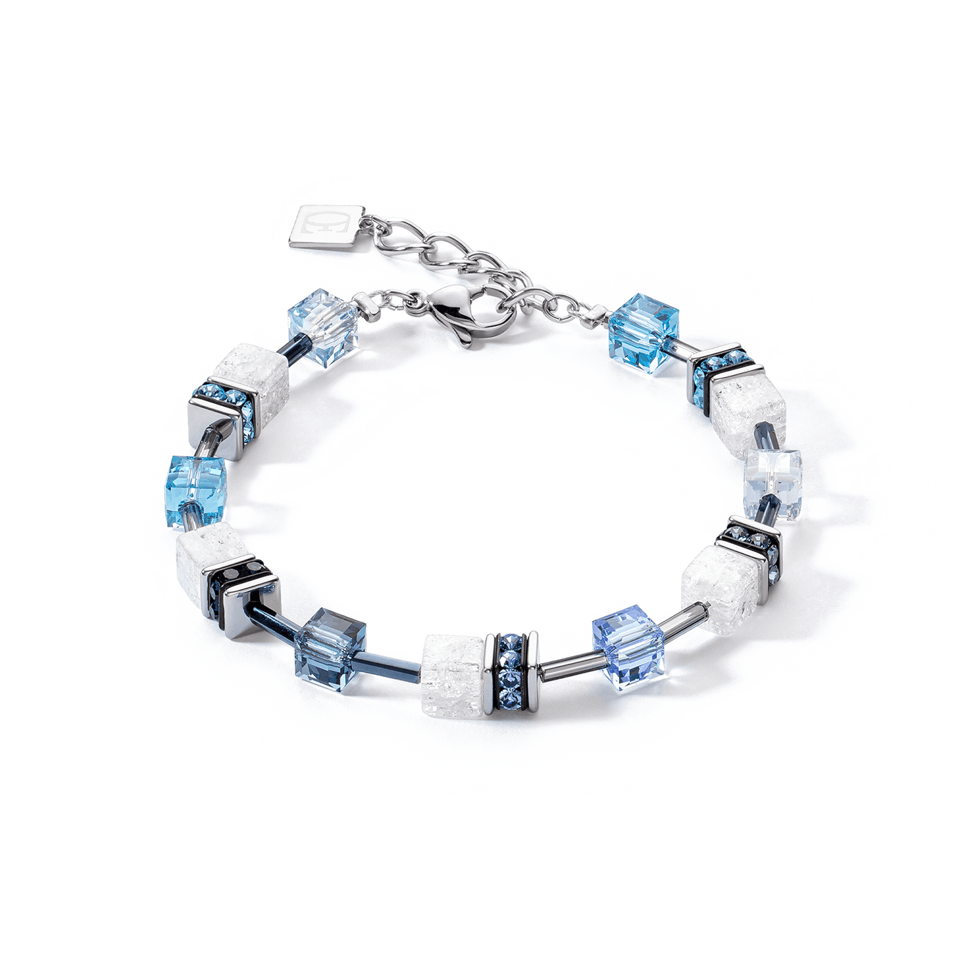 Coeur De Lion GeoCUBE® Iconic Nature Blue White Crystal Bracelet - Rococo Jewellery