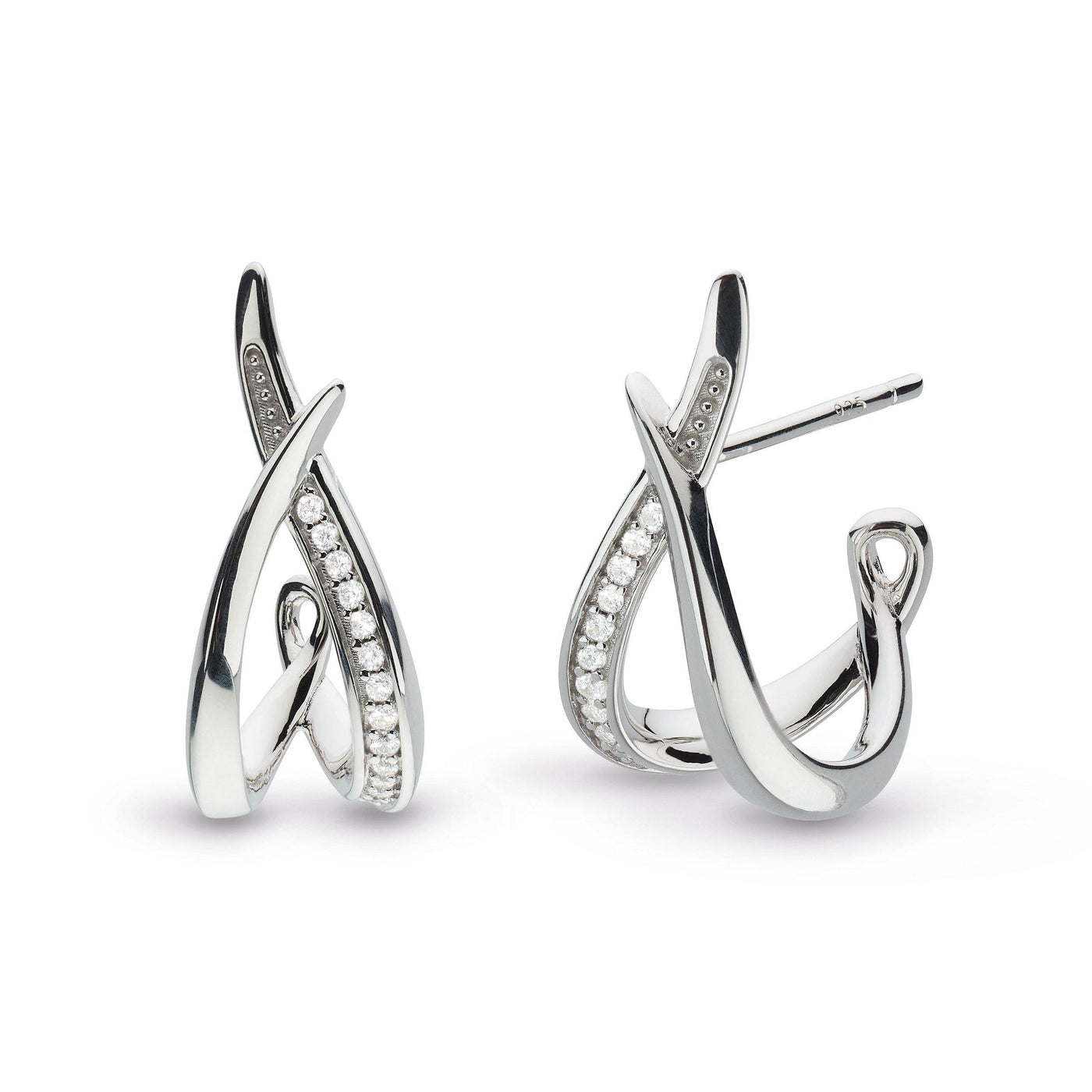Kit Heath Entwine Twine Twist CZ Pavé Hoop Earrings - Rococo Jewellery