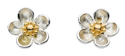Kit Heath Blossom Wood Rose Gold Plate Stud Earrings - Rococo Jewellery